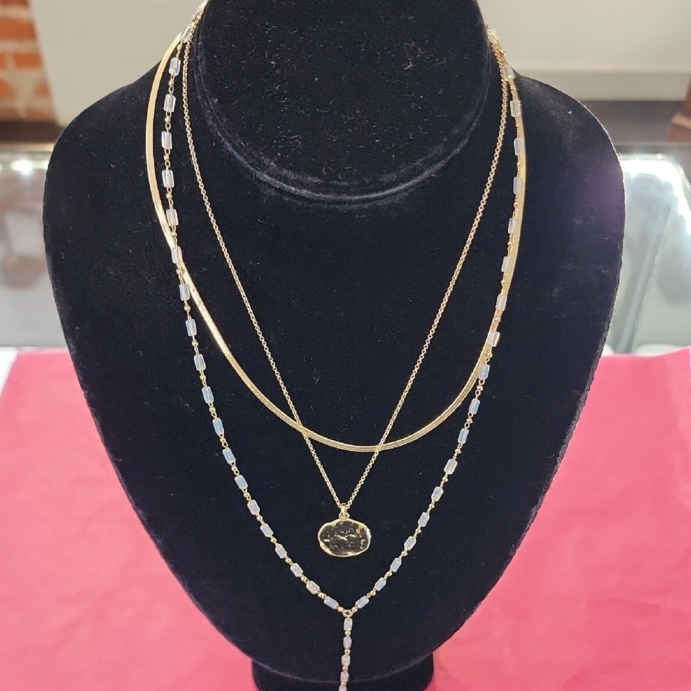 Express Gold and Silver Tone Layered Necklace Adjustable